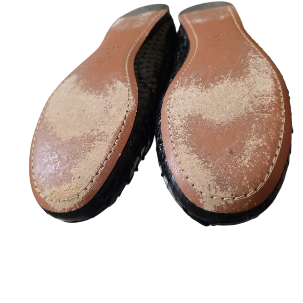 Alaia Paris Black Python Snake Leather Ballet Fla… - image 8